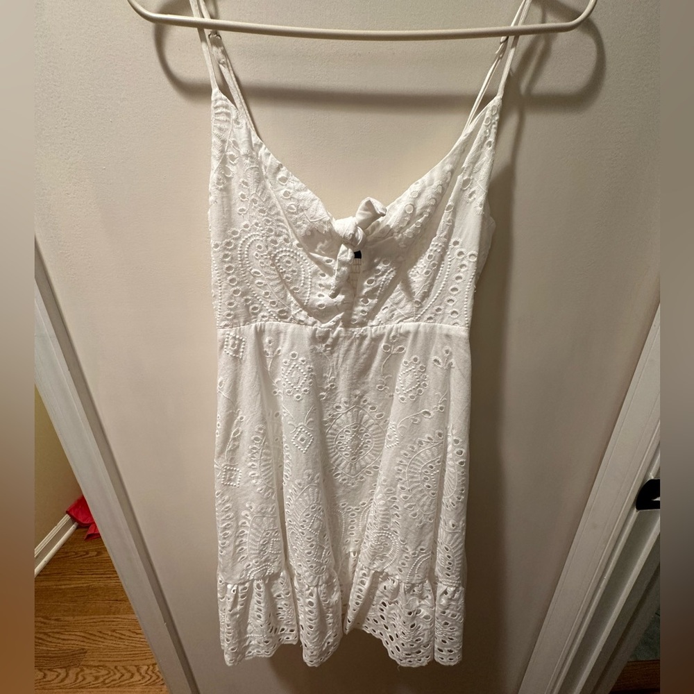 White Eyelet Mini Dress